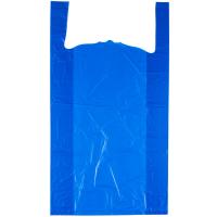 China Heavy Duty Plastic T Shirt Shopping Bags Blue Color Flat Type Customized Size on sale