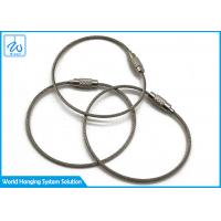 China Luggage Tag Wire Buckle Cable Loop Key Ring , Stainless Steel Wire Rope Keychain on sale