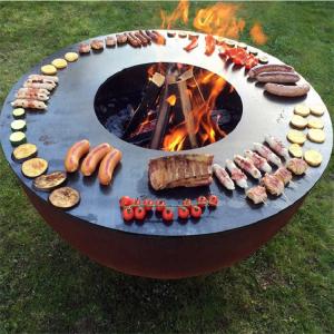Portable Pizza Oven Corten Steel Bbq Grill Easily Assembled Outdoor