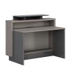 China Bright Black Three Story Reception Desk, Company Reception Desk, Modern And Minimalist Style, Customer Reception Desk, Hotel Reception Desk wholesale
