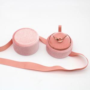Ring Jewelry Velvet Custom Packaging Box With Ribbon Gift Pack