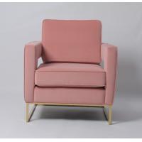 China Modern Living Room Furniture Velvet Pale Pink Sofa With Metal Frame on sale