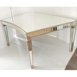 China Curved Tempered Glass Dining Table , Contemporary Glass Dining Table For Events supplier