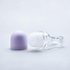 China Cosmetic Glass Roller Ball Bottles Recycled Small Roll On With Plastic Roller supplier