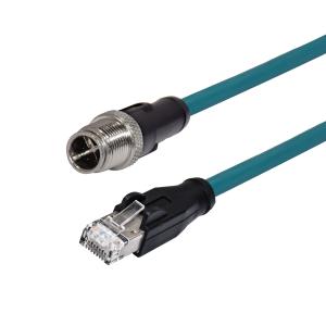 China Cable Ethernet RJ45 impermeable Cat 6 macho de 8 pines con código M12 X wholesale