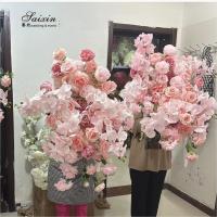 China Custom Color Size Artificial Flowers For Backdrop Decoration Pink White Beautiful Wedding Artificial Flowers on sale