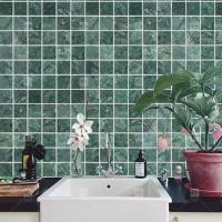 China Natural Marble Mosaic Polished Swimming Pool Tile Green Square Shape Home Decoration on sale