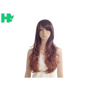 Natural Curly Ombre Synthetic Hair Wigs / Swiss Lace Synthetic Wigs