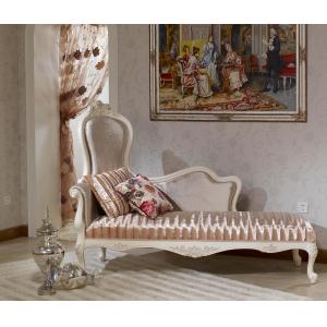 Champagne Hand Carved Luxury Chaise Lounge Chaise Lounge Sofa Flower Print