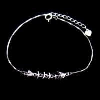 China Fish Sterling Chain 925 Silver Cubic Zirconia Bracelet on sale