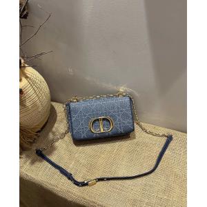 Embroidered Mini Designer Purses Dior Caro Denim Small