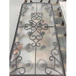 China decorative black color wrought iron glass for doors supplier