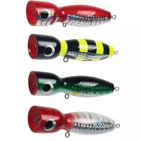 China 175mm Wood Popper Lure 120g Topwater Fishing Lure GT Tuna Popper on sale