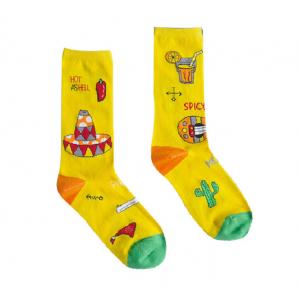 Trendy Popular Colorful Dress Women Socks , Jacquard Logo Stylish Dress Socks Girls Cotton Socks