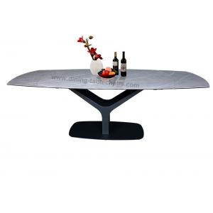 Large Tempered Glass Extendable Dining Table Ceramic Topped For 10-12 Seats