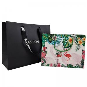 Customized Branded Logo Luxury Black Paper Apparel Packaging Gift Shopping Bag Paper Packaging