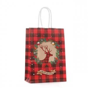 China luxury Christmas Paper Shopping Bags Coated Paper for holiday gift supplier
