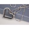 Crystal Diamond Love Heart Shaped Locket Necklace Customized Size Fashion Style