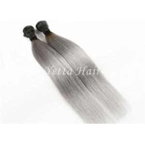 China Two Tone Color Peruvian Human Hair Extensions Ombre With Gray Straight supplier