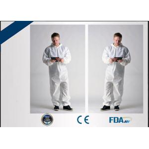 Hooded Disposable Waterproof Overalls Breathable For Medical Laboratory