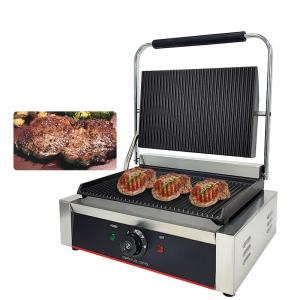 China Stainless Steel Cast Iron Sandwich Panini Contact Grill Maker Dismountable Oil Collector supplier