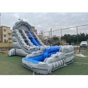 China Marble Color 0.55mm PVC Inflatable Water Slide With Pool supplier