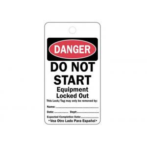 Bilingual Lock Out Tag Out Labels Cardstock Do Not Start Equipment Sign 22CM81