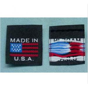 PMS Pantone Woven Clothing Labels USA American Flag Embroidered Patches