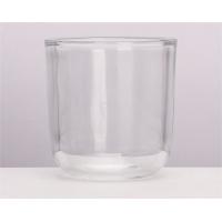 China 325ml Elegant Ribbed Glass Votive Candle Holders for Wedding Party Home Decor Transparent Sturdy Base on sale