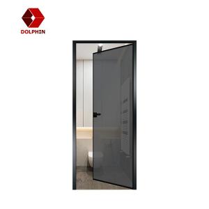 Exterior Aluminum Casement Door Double Swing Narrow Thin Aluminium Frame Door