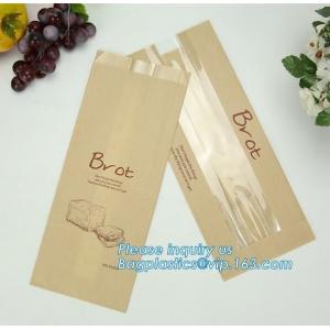 China China factory custom printed paper bread bags,Food grade custom made kraft paper stick bread bags with window, limited supplier