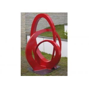 Public Park Stainless Steel Sculpture Red Painted Abstract Metal Sculpture
