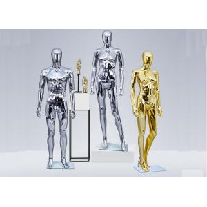 FRP Standing Female Window Fashion Display Mannequin Chrome With Silver Or Golden Color