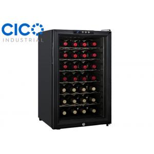 China Upright 28 Bottle Thermoelectric Wine Cooler Blue LED Interior Light supplier