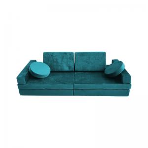 China Luxury Velvet Fabric Play Couch Set High Density Foam Modular Sectional Sofa supplier