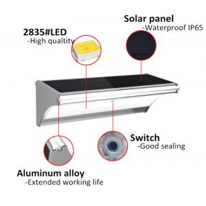 Aluminum Alloy Outdoor Solar Power Wall Lamp With Sensor Garden Use