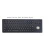Industrial Metal Keyboard with Backlit Trackball Robust IP65 Panel Mount