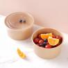 Ice Cream Brown Eco Friendly 9oz Kraft Paper Salad Bowl Salad Paper Bowl With