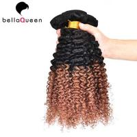 China Two Tones Ombre Remy Hair Extensions ,  Curly Human Hair Weaving For Black Women on sale