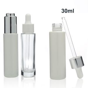 China 30ml Clear Slim Straight Glass Serum Dropper Bottle For Skin Care Essential Oils Sealed Bottles supplier