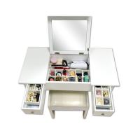 China Shipping from U.S. warehouse-Noble European Style White MDF Solid Wood Makeup Table 2 Drawers on sale