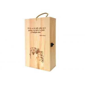 Custom Solid Wood Wine Gift Box , Double Wooden Wine Box With Metal Lock