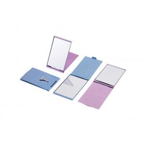 China Aluminum Purple Cosmetic Pocket Mirror 60mm Small Purse Mirror supplier