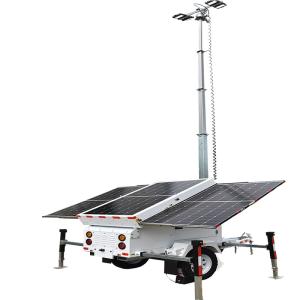 Mobile Solar Light Tower Mast 7m / 8m / 9m Construction Light Tower Trailer Light Tower