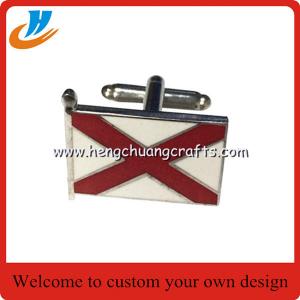 China Factory custom flag cufflins,brass material men's T-shirt cufflinks supplier