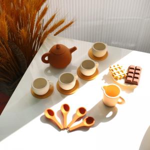 CE Safety Standard Baby Silicone Toys With Silicone Toy With Teapot Set 17PCS