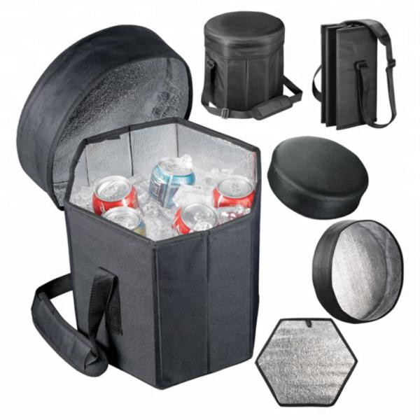 Foldable Custom Insulated Lunch Cooler Bag Seat 600D Polyester Fashionable