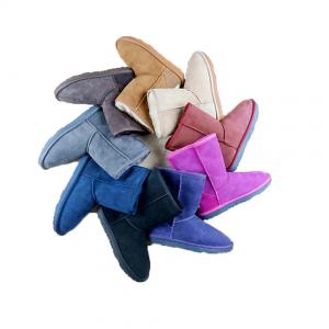 China Colors Australian Ladies Sheepskin Boots / Winter Warm Sheepskin Snow Boots supplier