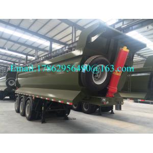 45 Ton Pay Load Semi Dump Trailers / Tri Axle Dump Truck Trailer 10 Pcs Leaf Spring