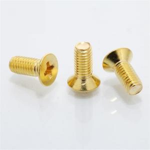 China M3 M4 Stainless Steel Flat Head Screws Iron Electroplating Gold Cross Countersunk Head Screw supplier